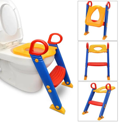 Children Toilet Ladder - A Foldable, Colorful Potty Training Seat (For 2 - 7 Years Old)