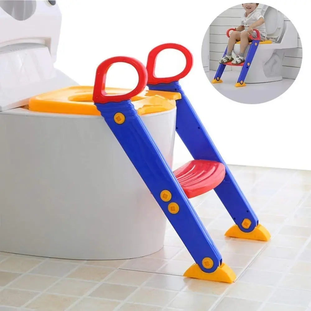 Children Toilet Ladder - A Foldable, Colorful Potty Training Seat (For 2 - 7 Years Old)
