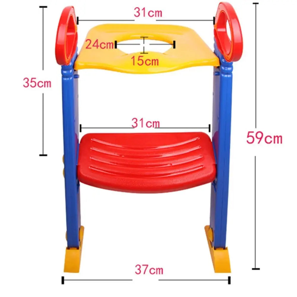 Children Toilet Ladder - A Foldable, Colorful Potty Training Seat (For 2 - 7 Years Old)