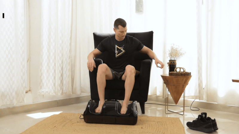 Foot & Leg Massager – Deep Tissue Finger Pressure Calf & Foot Massage Machine, Reflexology Therapy for Circulation & Pain Relief, Adjustable Speed & Heat