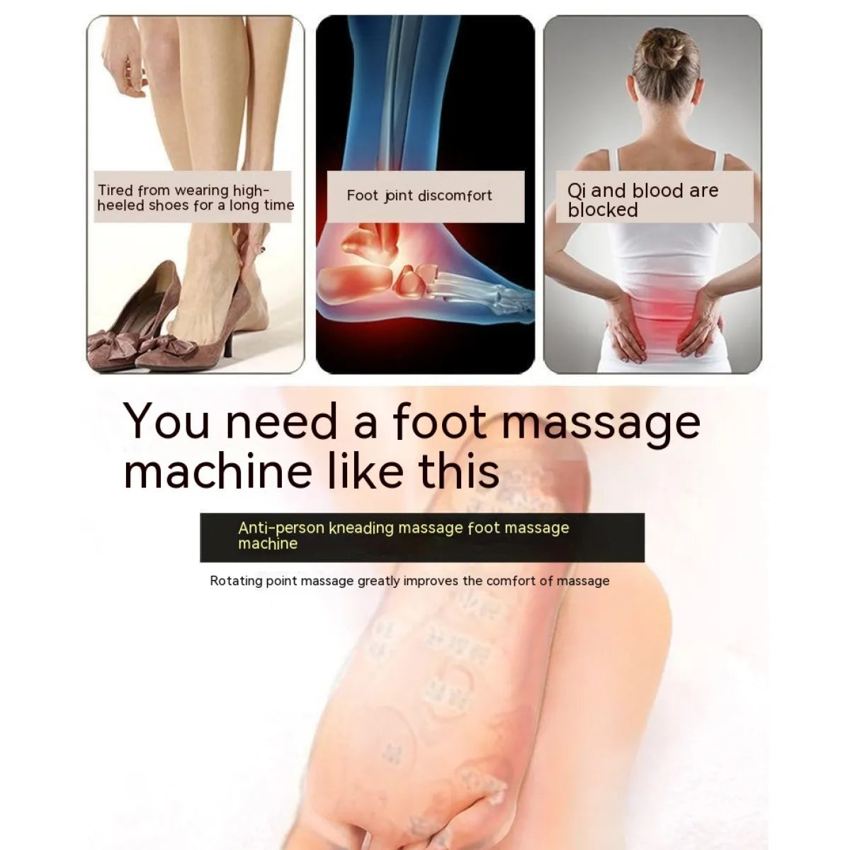 Electric Foot Massager - 3-in-1 Massage Modes