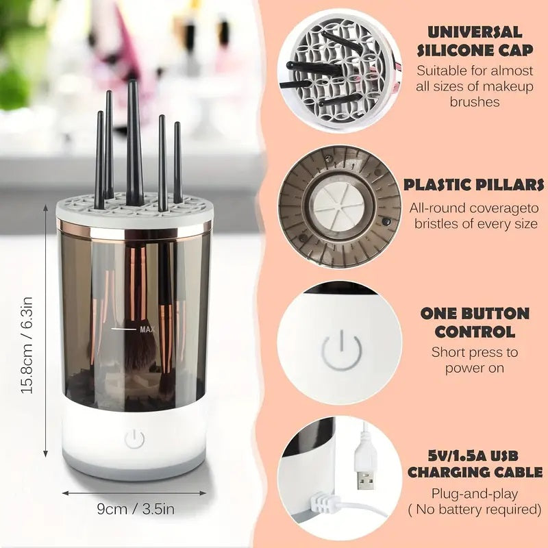 Automatic Multi Brush Cleaner - Portable Electric Cosmetic Makeup Brush