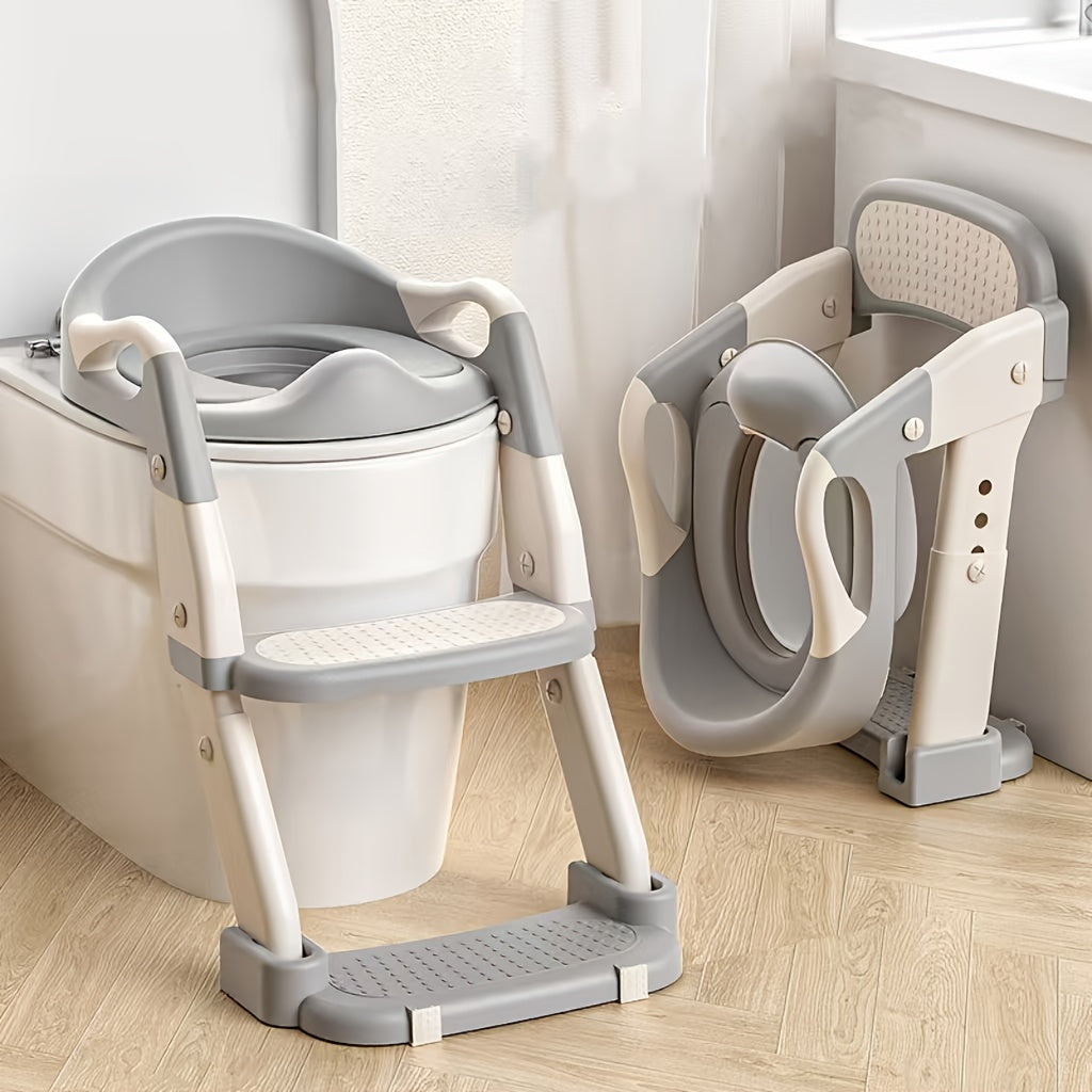 3-In-1 Kids Potty Training Toilet, Multifunctional Child Toilet Seat, Foldable Step Stool for Kids, Portable Toilet, Training Potty, Foldable Step Stool, Ideal for Home Use, Foldable Step Toilet, with Non-Slip Footstool - Adjustable Height