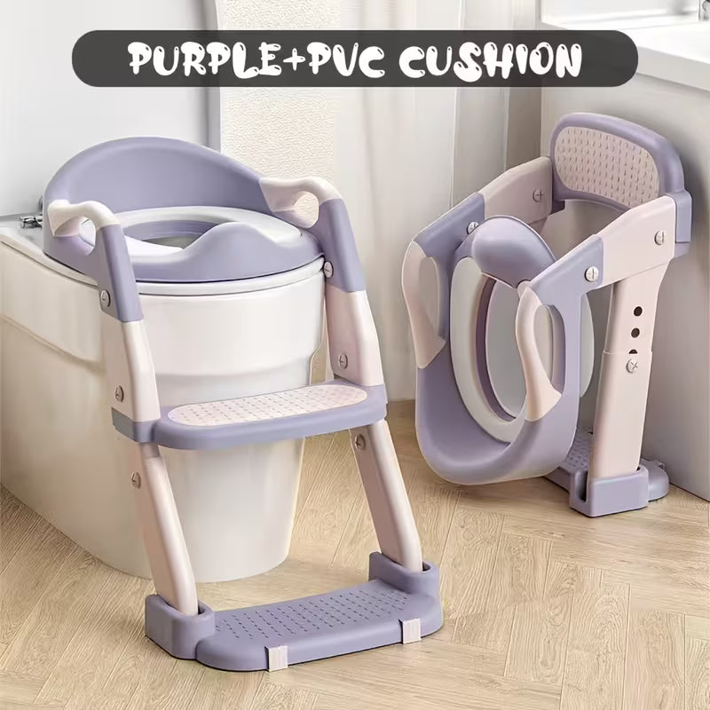 Toddler Trainer Seat 3-In-1, Multifunctional Child Toilet Seat, Foldable Step Stool for Kids, Portable Toilet, Training Potty, Foldable Step Stool