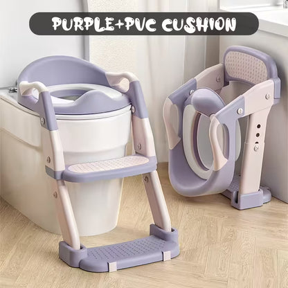 Toddler Trainer Seat 3-In-1, Multifunctional Child Toilet Seat, Foldable Step Stool for Kids, Portable Toilet, Training Potty, Foldable Step Stool