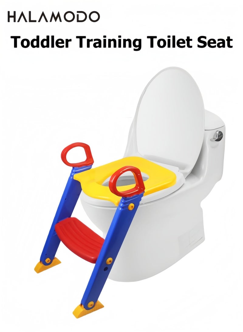 Children Toilet Ladder - A Foldable, Colorful Potty Training Seat (For 2 - 7 Years Old)