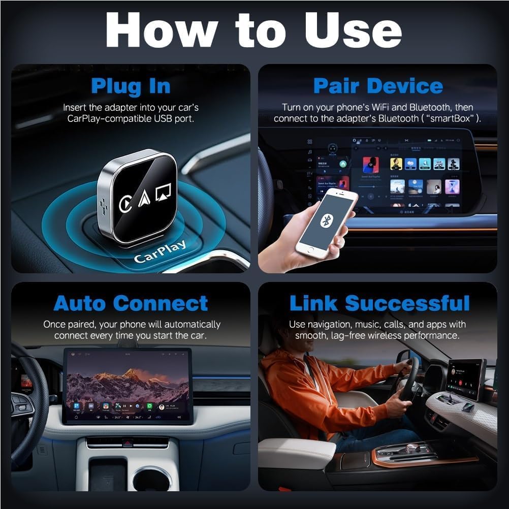 Wireless CarPlay Adapter 3-in-1 - IOS and Android