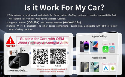 Wireless CarPlay Adapter 3-in-1 - IOS and Android
