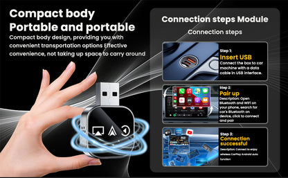 Wireless CarPlay Adapter 3-in-1 - IOS and Android