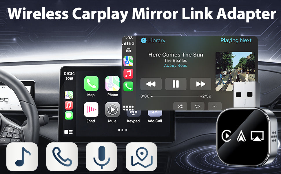 Wireless CarPlay Adapter 3-in-1 - IOS and Android