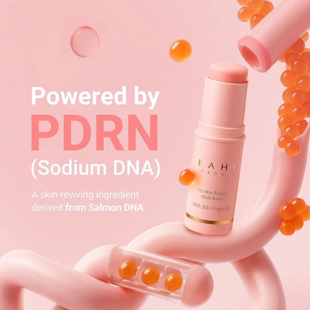 KAHI Wrinkle Bounce Multi Balm - DUO EDITION | All-in-One Hydrating Balm Eye Cream Make Up Base & Moisture Stick | Daily Moisturizer Stick with Salmon-derived sodium DNA 