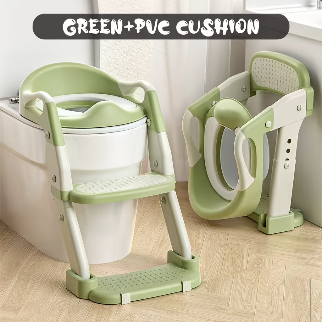3-In-1 Kids Potty Training Toilet, Multifunctional Child Toilet Seat, Foldable Step Stool for Kids, Portable Toilet, Training Potty, Foldable Step Stool, Ideal for Home Use, Foldable Step Toilet, with Non-Slip Footstool - Adjustable Height