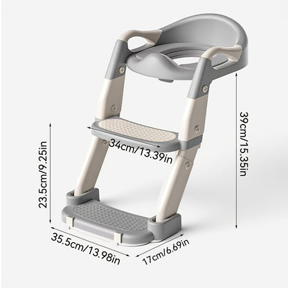 3-In-1 Kids Potty Training Toilet, Multifunctional Child Toilet Seat, Foldable Step Stool for Kids, Portable Toilet, Training Potty, Foldable Step Stool, Ideal for Home Use, Foldable Step Toilet, with Non-Slip Footstool - Adjustable Height