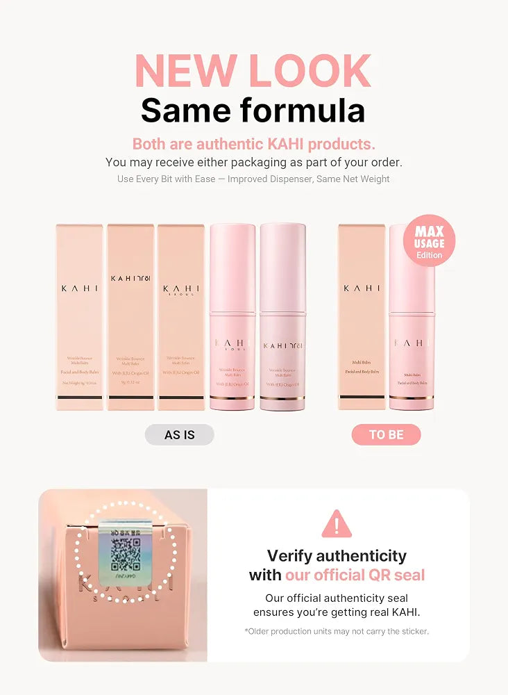 KAHI Wrinkle Bounce Multi Balm - DUO EDITION | All-in-One Hydrating Balm Eye Cream Make Up Base & Moisture Stick | Daily Moisturizer Stick with Salmon-derived sodium DNA 