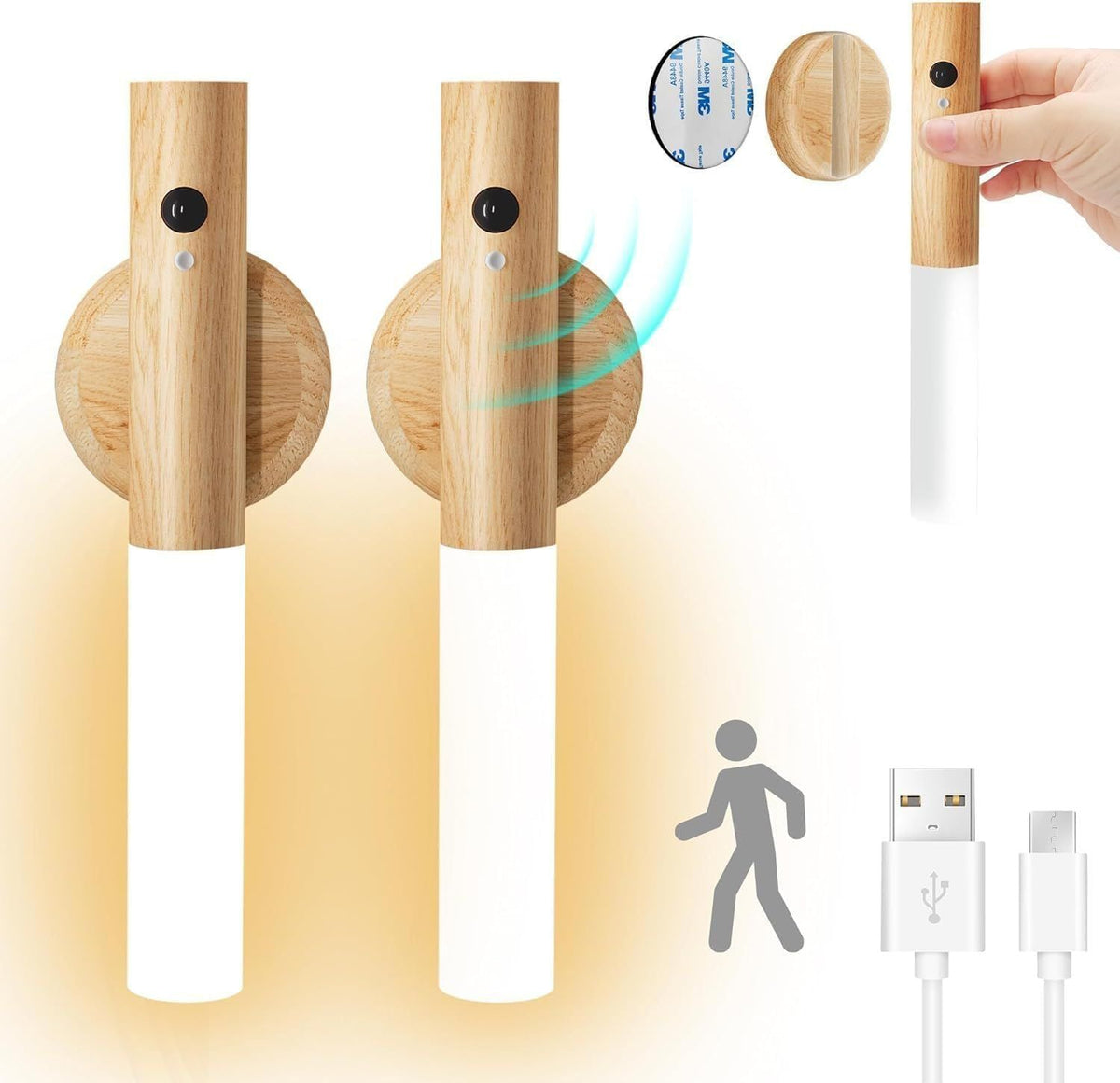 Motion Sensor Night Light - Rechargeable Induction Light Blub