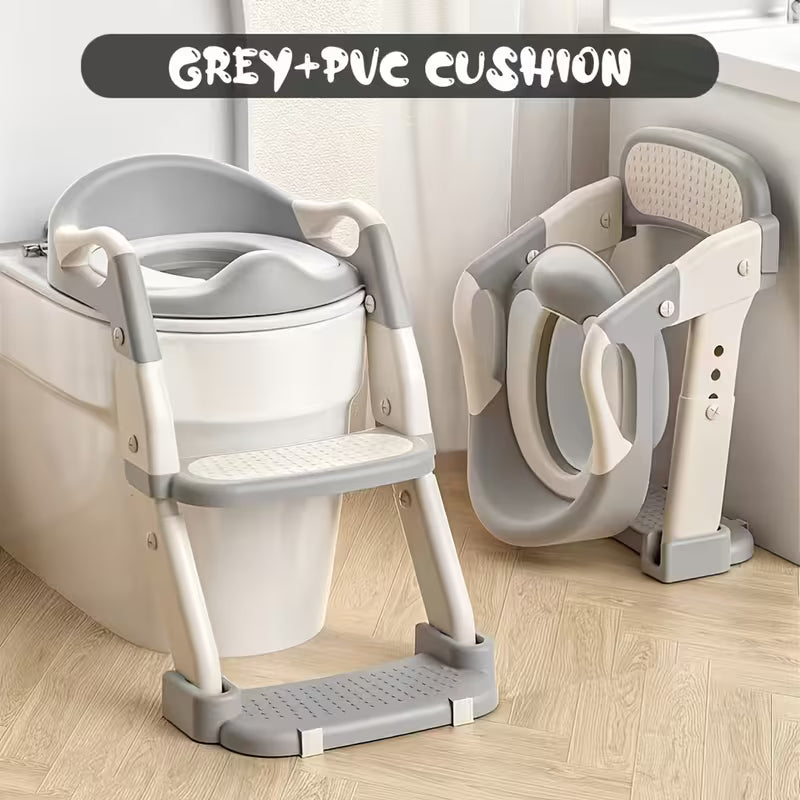 Toddler Trainer Seat 3-In-1, Multifunctional Child Toilet Seat, Foldable Step Stool for Kids, Portable Toilet, Training Potty, Foldable Step Stool