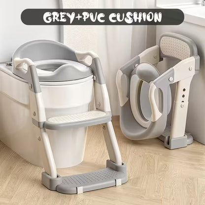Toddler Trainer Seat 3-In-1, Multifunctional Child Toilet Seat, Foldable Step Stool for Kids, Portable Toilet, Training Potty, Foldable Step Stool
