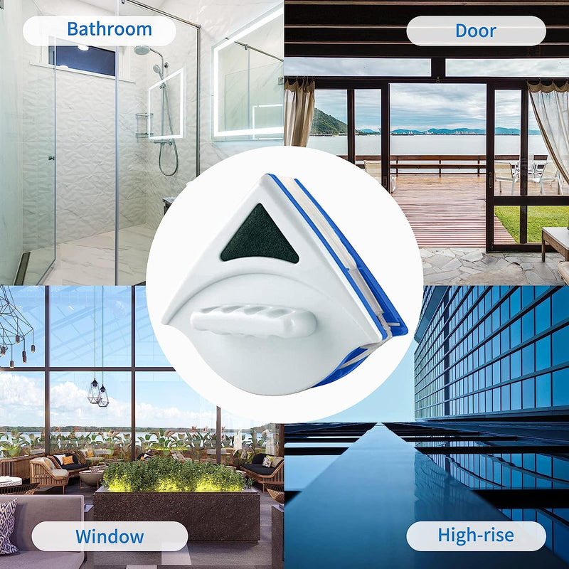 Doublefaced Glass Cleaner Magnetic - Wipe Glass Artifact Double-layer Strong Magnetic Glass Wiper Cleaning Tool