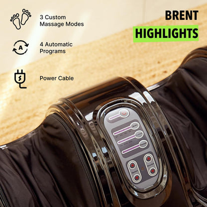 Foot & Leg Massager – Deep Tissue Finger Pressure Calf & Foot Massage Machine, Reflexology Therapy for Circulation & Pain Relief, Adjustable Speed & Heat