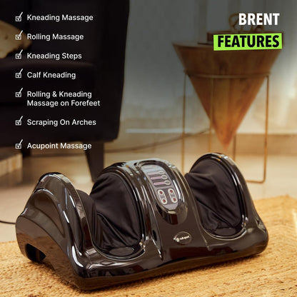 Foot & Leg Massager – Deep Tissue Finger Pressure Calf & Foot Massage Machine, Reflexology Therapy for Circulation & Pain Relief, Adjustable Speed & Heat