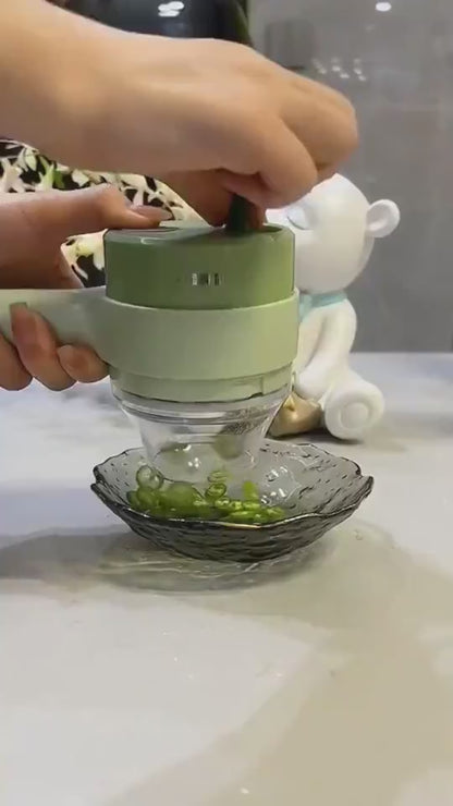 Household Multifunctional Wireless Electric Vegetable Cutter - Garlic Masher