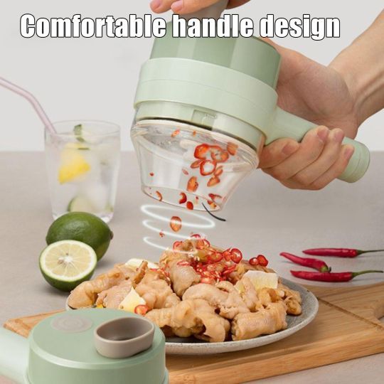 Household Multifunctional Wireless Electric Vegetable Cutter - Garlic Masher